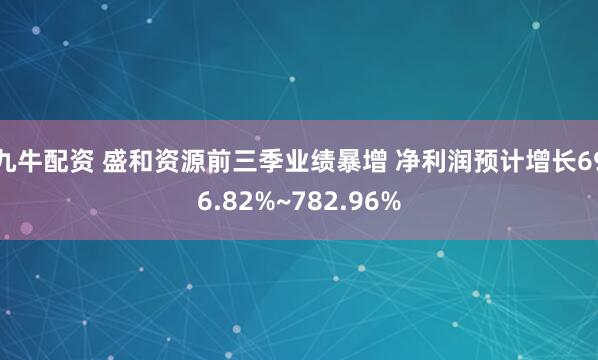 九牛配资 盛和资源前三季业绩暴增 净利润预计增长696.82%~782.96%